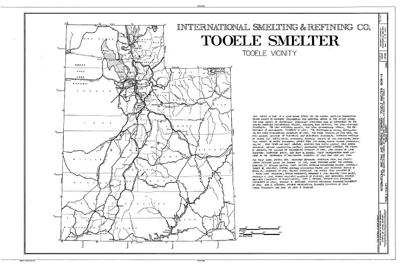 File:International Smelting and Refining Company, Tooele Smelter, State Route 178, Tooele, Tooele County, UT HAER UTAH,23-TOO,2- (sheet 1 of 5).tif