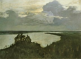 Avec un ciel jaune (grande esquisse, 1893, galerie Tretiakov).