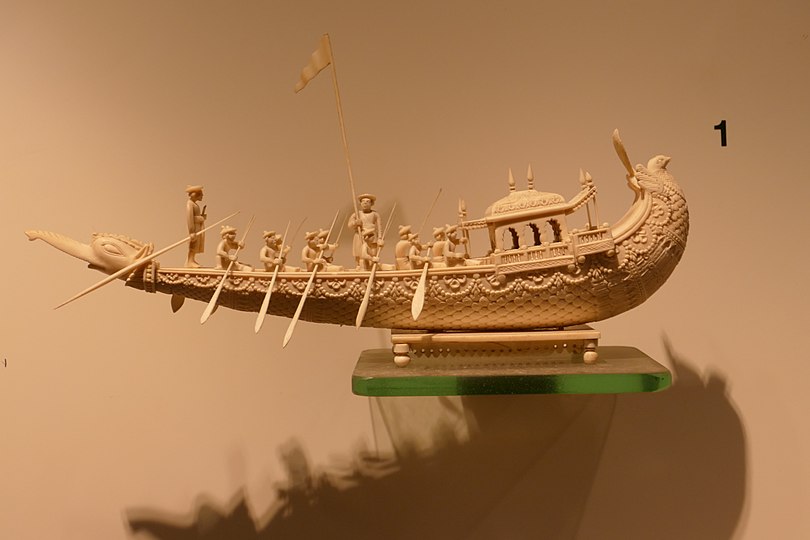 Ivory sculpture of a royal barge