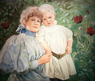 Jenny Nyström avec son fils, 1895