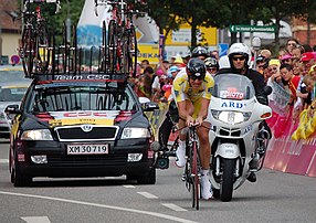 Jens Voigt lors de son contre-la-montre victorieux à Bad Säckingen dans le Tour d'Allemagne 2006. (définition réelle 1 845 × 1 302)