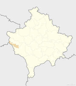 Location of the municipality of Junik within Kosovo