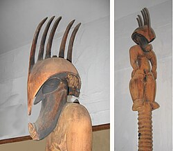 Kamapua'a statue: a wooden sculpture of the Hawaiian demi-god, created before the early 19th-century purge of the indigenous Hawaiian religion.