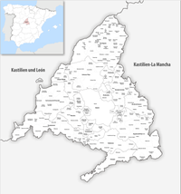 Gemeinden und Gerichtsbezirke in der autonomen Gemeinschaft Madrid