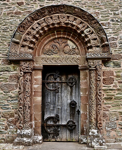 Image: Kilpeck, The church of St. Mary and St. David, The magnificent Norman south doorway   geograph.org.uk   4625889