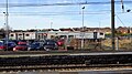Kilwinning railway station. View of old goods sidings and a Tamper. North Ayrshire, Scotland.jpg