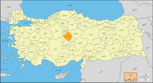 ترکی صوبے میں قر شہر کا محل وقوع