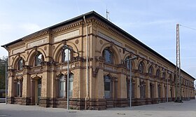 Reception building from the east, 2016