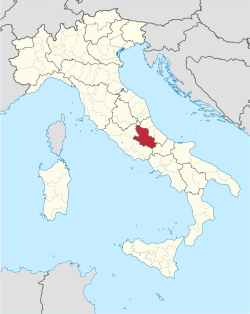 Karte mit dem Standort der Provinz L'Aquila in Italien