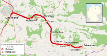 Route of the Lüchow-Schmarsau Railway