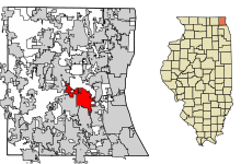Lake County Illinois Incorporated and Unincorporated areas Libertyville Highlighted.svg