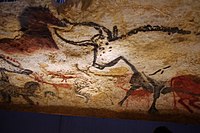 An aurochs, some deer and an equine animal at Lascaux 4