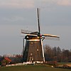 Achtkante watermolen van het Zuid-Hollandse type, met scheprad (Middenmolen Nieuwe Driemanspolder) Stompwijk (Wilsveen)