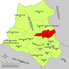 Расположение муниципалитета Лудьенте на карте провинции