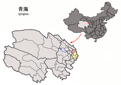 海東市中の互助県の位置