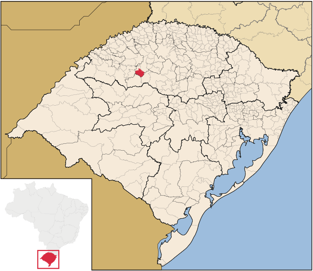 Localização de Augusto Pestana no Rio Grande do Sul