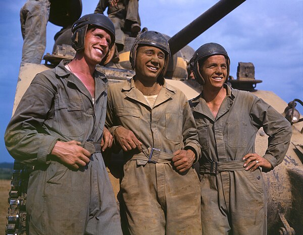 A M-4 tank crew. OWI photo, 1942.