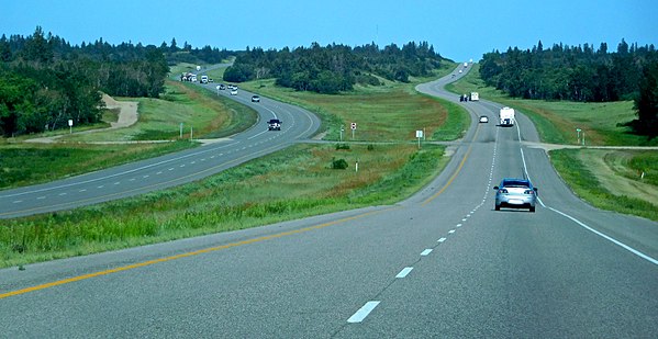 Highway 1 eastbound in Manitoba near Carberry