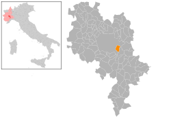 Locatie van Azzano d'Asti in Asti (AT)