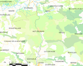 Mapa obce Alet-les-Bains