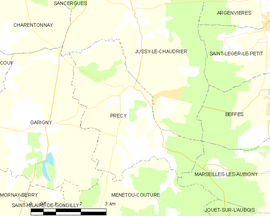 Mapa obce Précy