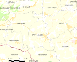 Mapa obce Saint-Caradec