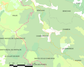 Poziția localității Chamborigaud