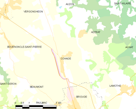 Mapa obce Cohade