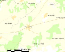 Mapa obce Vauchamps