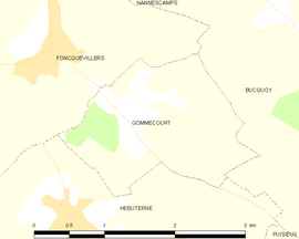 Mapa obce Gommecourt