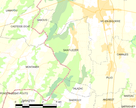 Mapa obce Saint-Lézer