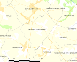 Mapa obce Beuzeville-la-Guérard