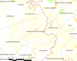 Mapa obce Gancourt-Saint-Étienne