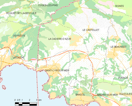 Mapa obce La Cadière-d’Azur