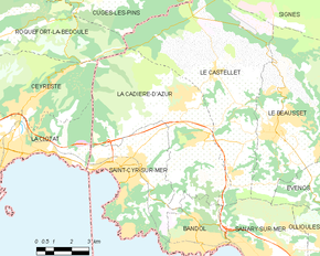 Poziția localității La Cadière-d'Azur