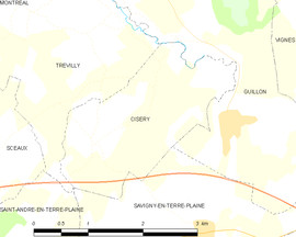 Mapa obce Cisery