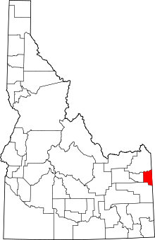 Harta e Teton County në Idaho