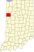 Map of Indiana highlighting Benton County