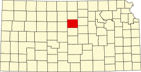 Map of Kansas highlighting Lincoln County.svg
