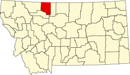 Locatie van Toole County in Montana