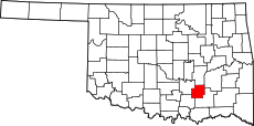 Map of Oklahoma highlighting Coal County.svg