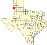 Locatie van Parmer County in Texas