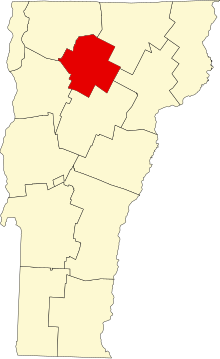 Разположение на окръга във Вермонт