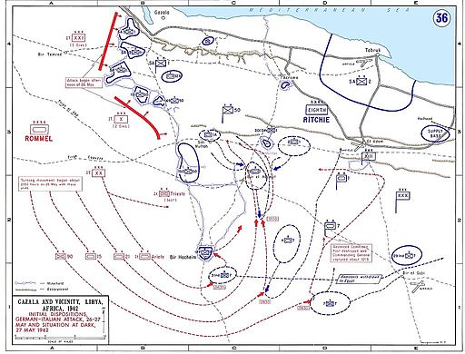 Map of siege of Tobruk 1942