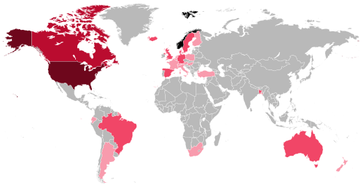 Map of the Norwegian Diaspora in the World.svg