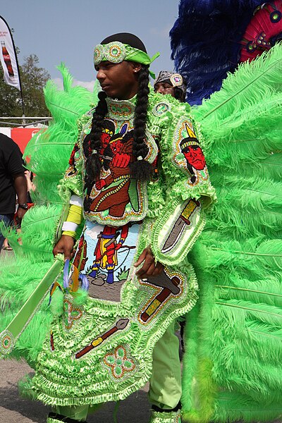 File:Mardi Gras Indians at New Orleans Jazz Fest 2014 08.jpg