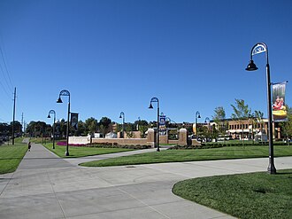 View of the Memorial Stadium site in 2013, which mainly serves as the visitor parking lot in front of the Kent State Student Center, main library, and MAC Center Memorial Stadium site 2.JPG