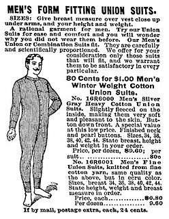 Union suit Close-fitting underwear combining a shirt and drawers in one piece, with short or long legs, and sometimes a drop seat