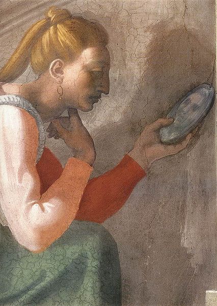 File:Michelangelo - Sistine Chapel lunette Naason, detail woman.jpg