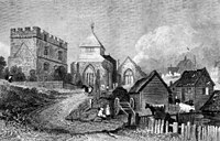 Minster, Isle of Sheppy, an 1830 engraving that appeared in Ireland's History of Kent. MinsterSheppy.jpg